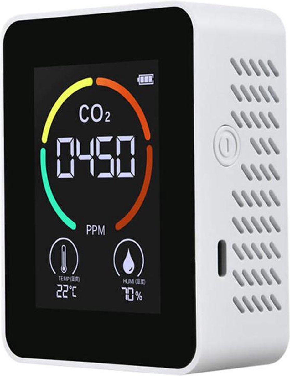 Détecteur de CO2 portable intérieur Thermohygromètre multifonctionnel Détecteur d'air numérique domestique Analyseur de qualité de l'air intelligent Moniteur de pollution de l'air domestique 