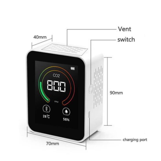 Cigopx Détecteur d'alarme de CO2 de moniteur de qualité de l'air avec l'écran LCD 